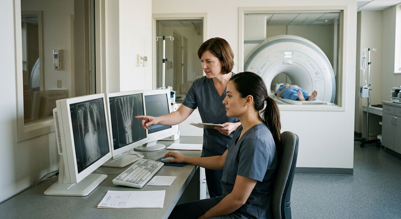 A clinical positron emission tomography room prepared for diagnostic procedures targeting tumor transporter proteins.
