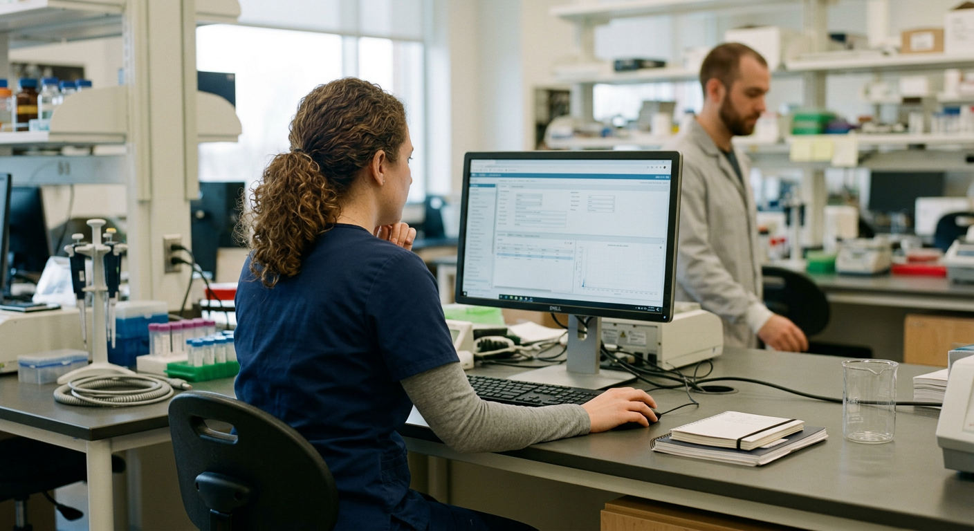 Concentriq AP-Dx clinical software displays high-resolution digital slide images for primary diagnosis.