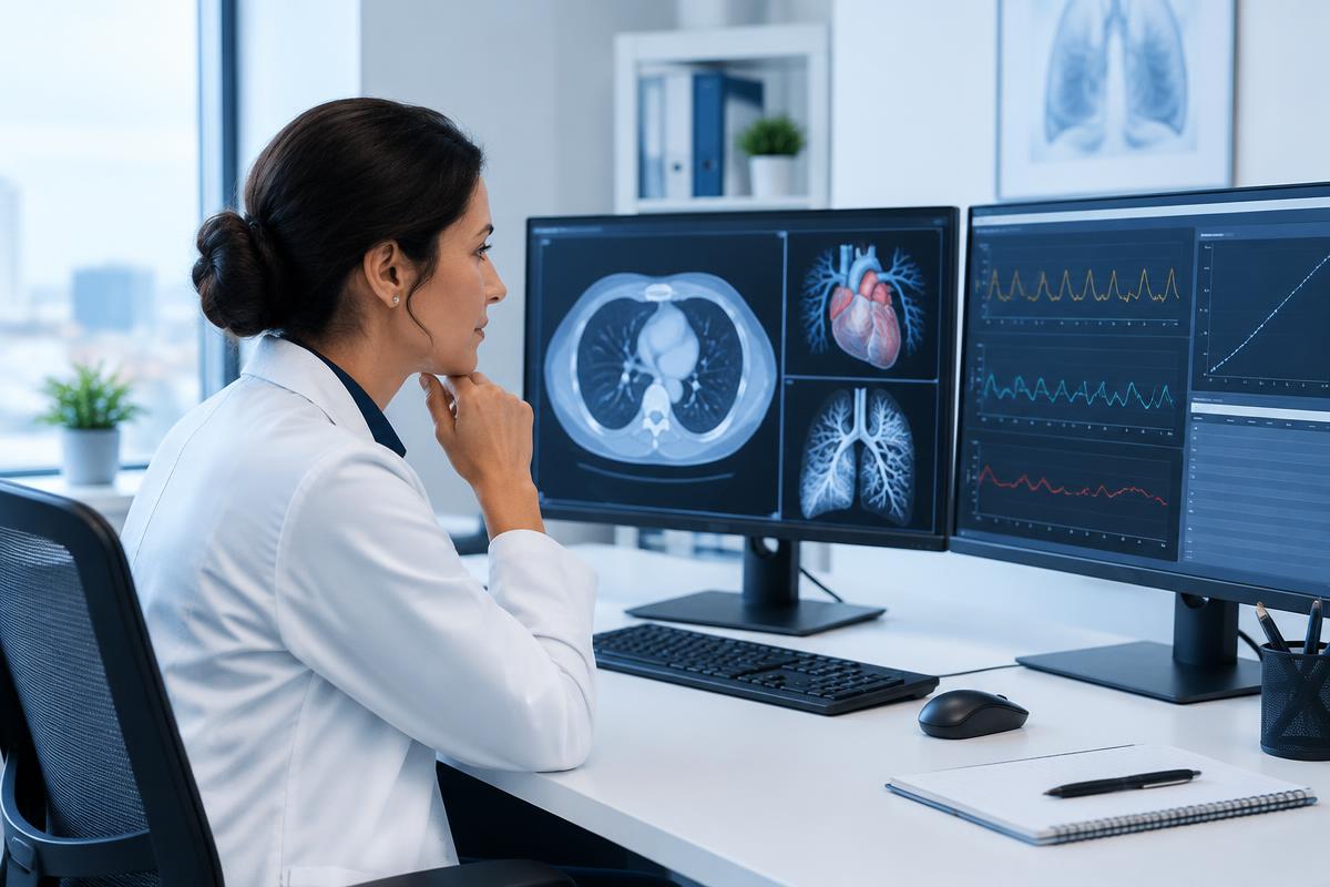 A pulmonary vascular specialist reviews cardiopulmonary imaging and haemodynamic trends.