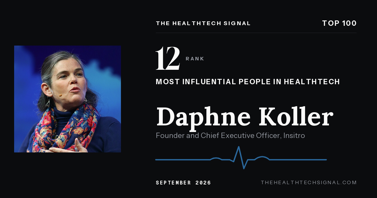 Daphne Koller ranking card, The HealthTech Signal Top 100
