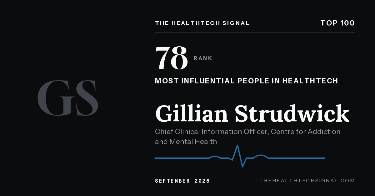 Gillian Strudwick ranking card, The HealthTech Signal Top 100