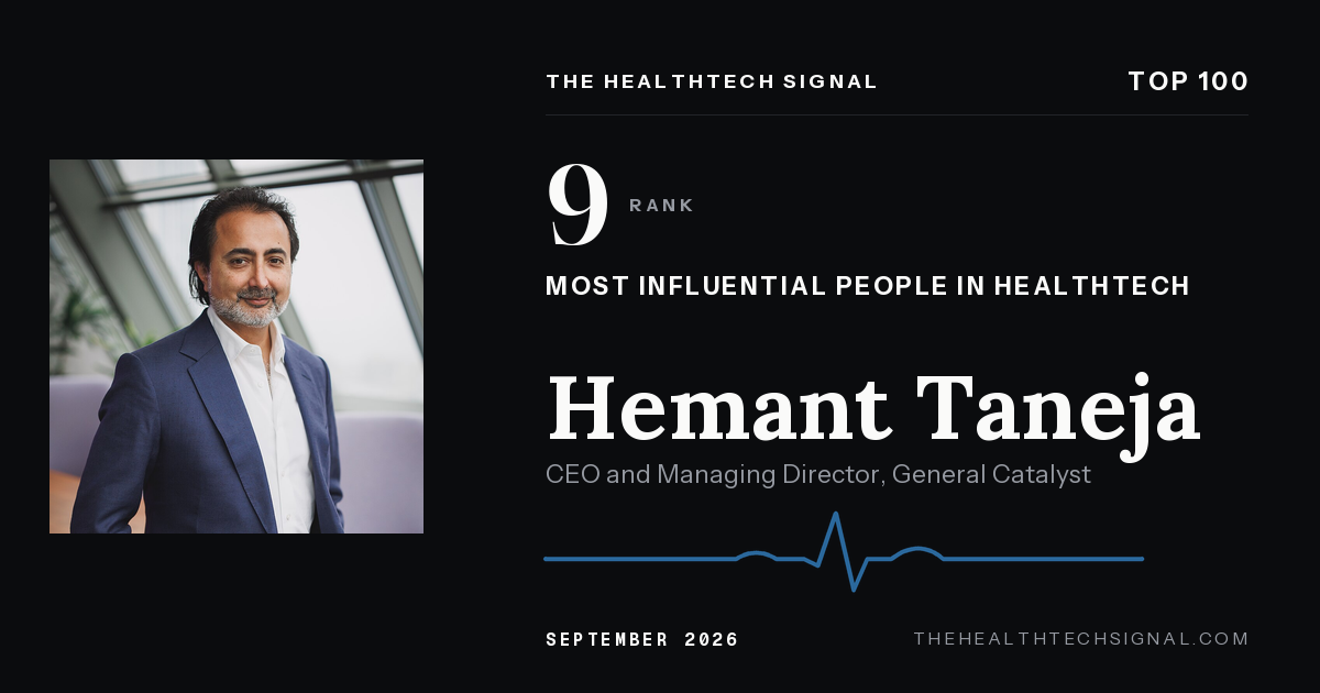 Hemant Taneja ranking card, The HealthTech Signal Top 100