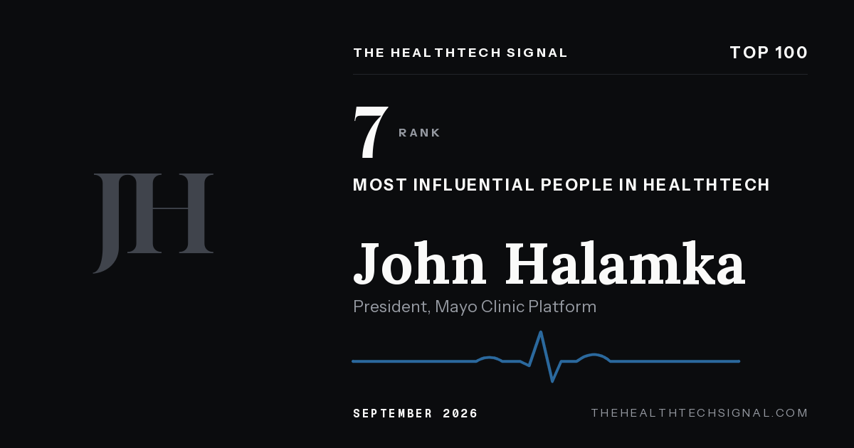 John Halamka ranking card, The HealthTech Signal Top 100