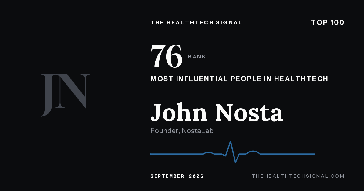 John Nosta ranking card, The HealthTech Signal Top 100