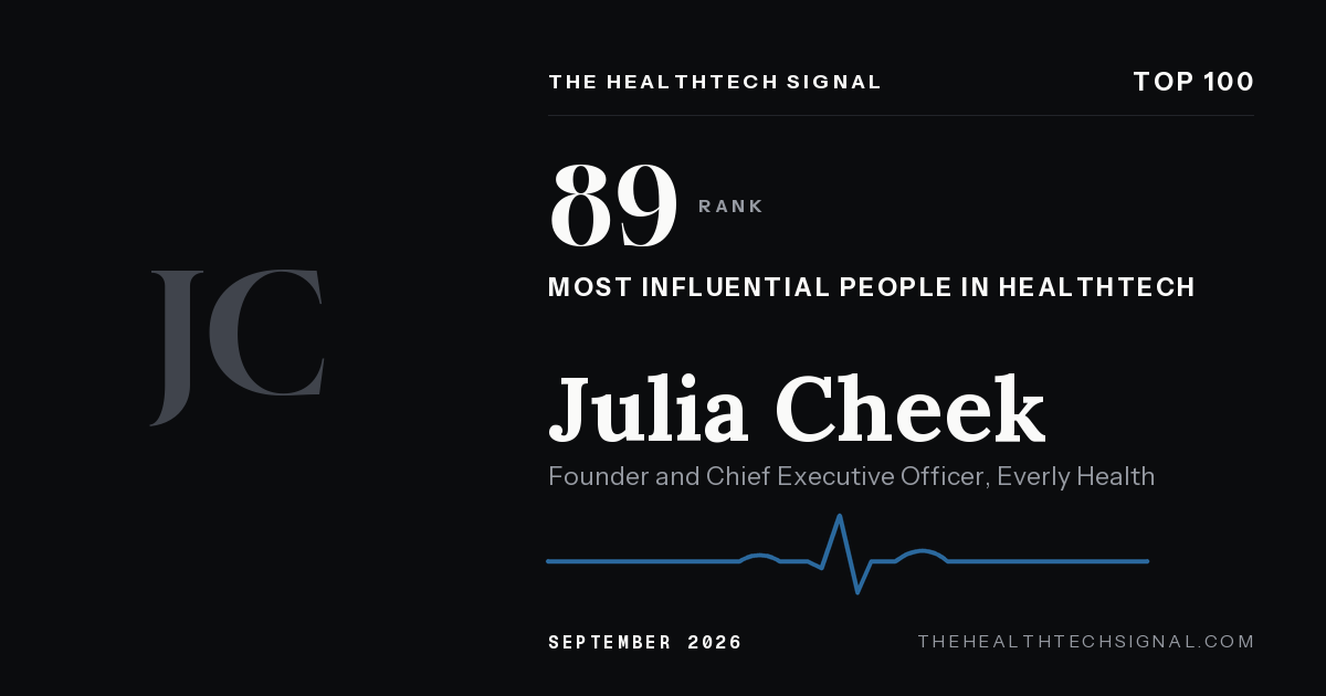 Julia Cheek ranking card, The HealthTech Signal Top 100