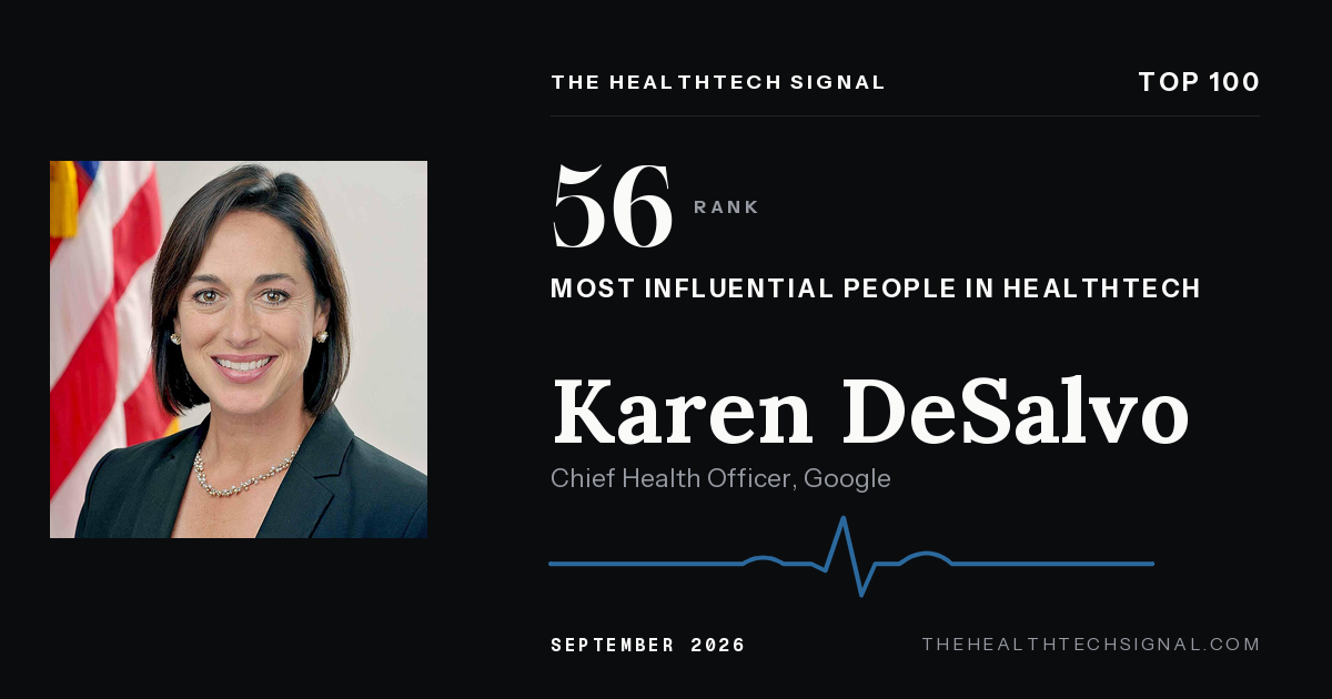 Karen DeSalvo ranking card, The HealthTech Signal Top 100