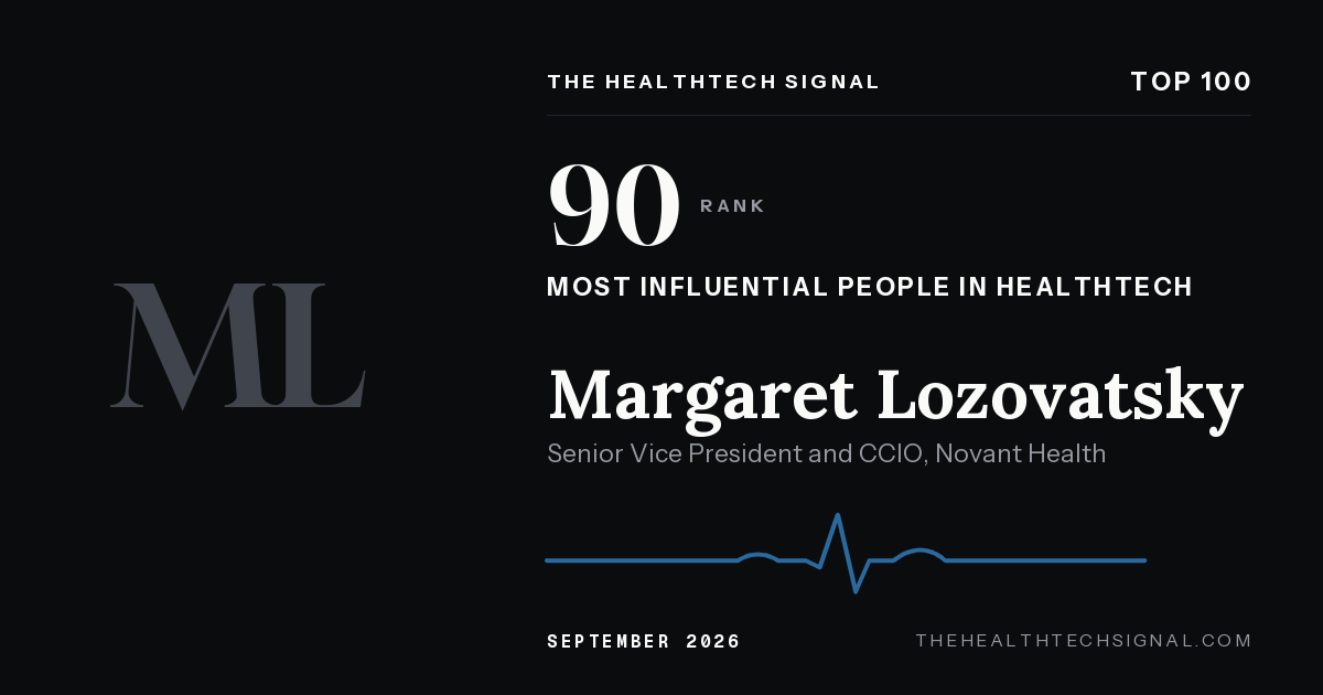 Margaret Lozovatsky ranking card, The HealthTech Signal Top 100