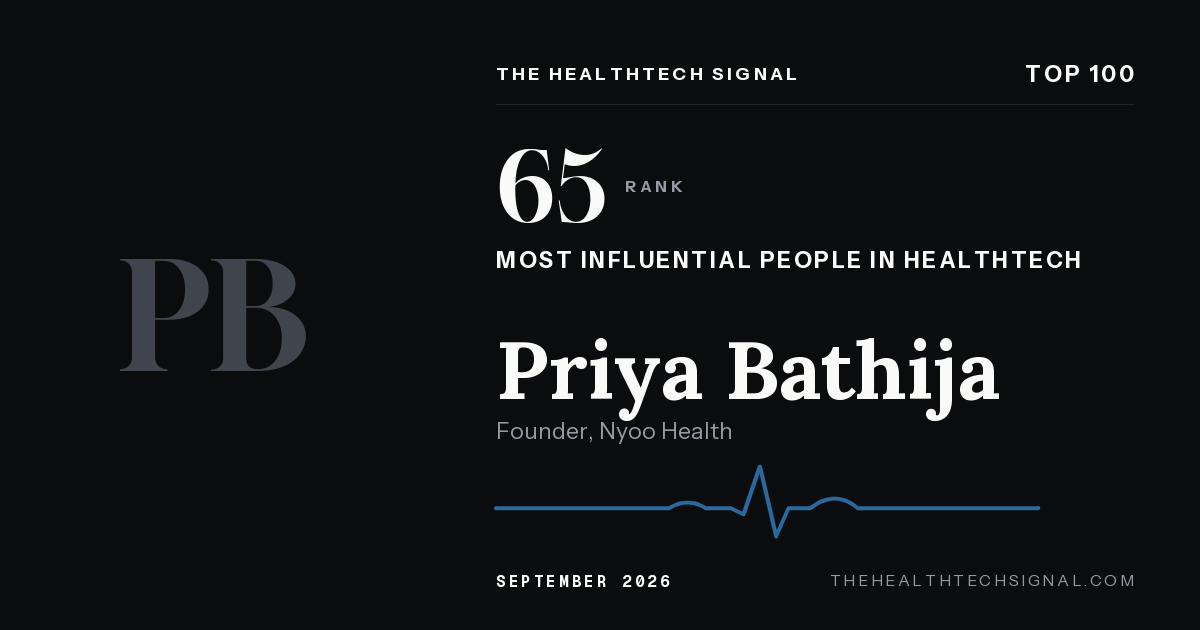 Priya Bathija ranking card, The HealthTech Signal Top 100