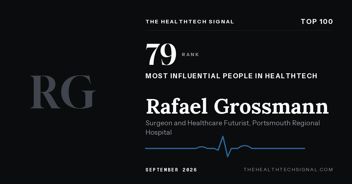 Rafael Grossmann ranking card, The HealthTech Signal Top 100