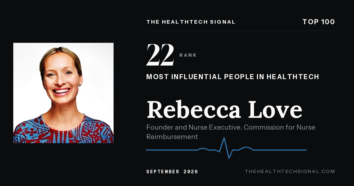 Rebecca Love ranking card, The HealthTech Signal Top 100