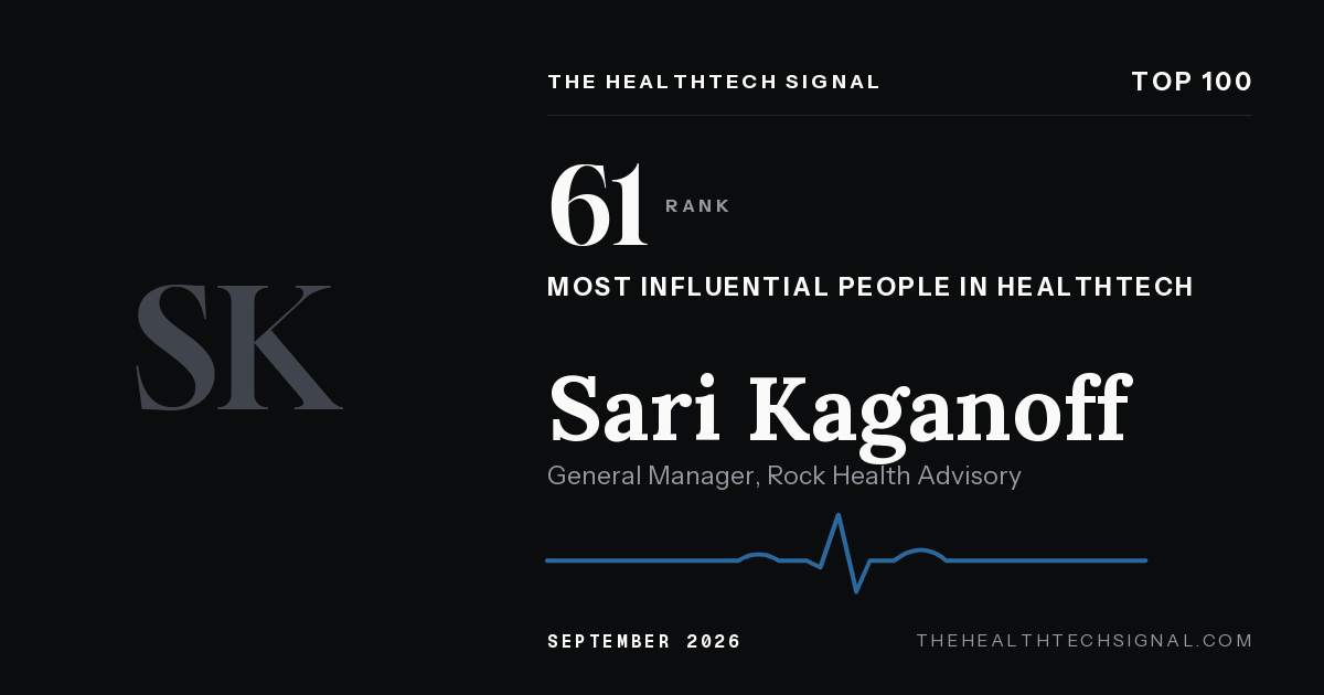 Sari Kaganoff ranking card, The HealthTech Signal Top 100