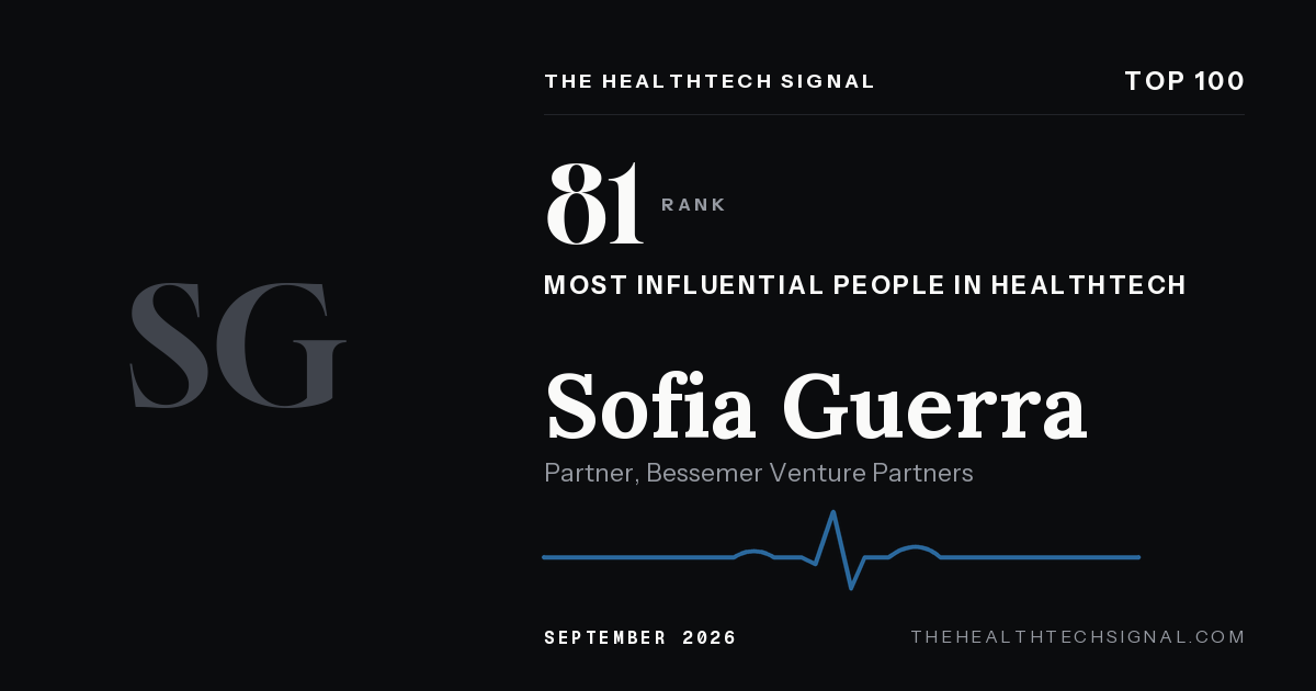 Sofia Guerra ranking card, The HealthTech Signal Top 100