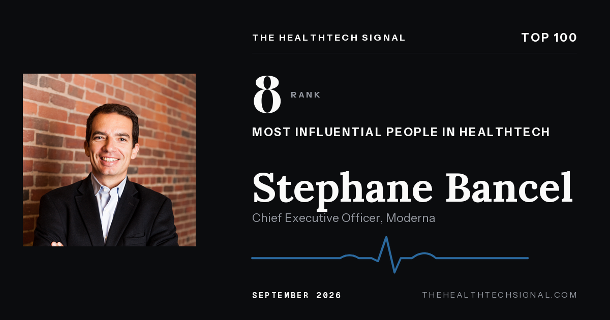 Stephane Bancel ranking card, The HealthTech Signal Top 100