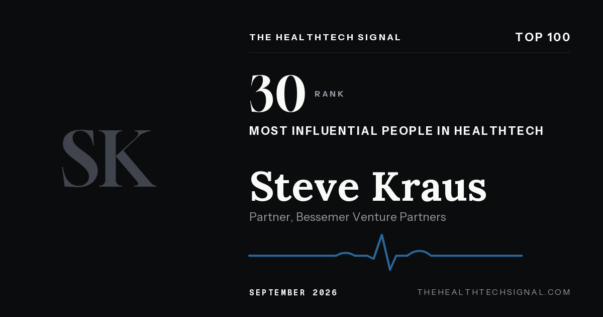 Steve Kraus ranking card, The HealthTech Signal Top 100